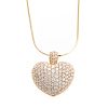 A Ladies 18K Pave Diamond Heart Pendant on Chain