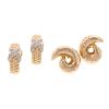 Two Pairs of Ladies 14K Earrings with Omega Backs