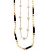 Two Ladies Necklaces Featuring Pearls in 18K & 14K