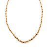 A Ladies 14K Yellow Gold Graduated Beaded Necklace