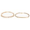 A Victorian Pearl Bangle & Rope Bracelet in 14K