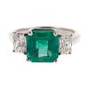 A Ladies Emerald & DIamond Ring in Platinum