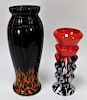 2PC Kralik Ruckl Bohemian Art Glass Vases