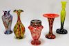 5PC Ruckl Welz Bohemian Art Glass Vases