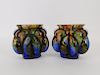 PR Kralik Caged Lenora Bohemian Art Glass Vases