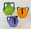 3 Michael Polowny Loetz Tango Three Handled Vases