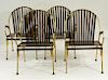 4PC MCM Designer Gold and Black Sunroom Chairs