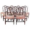 Set of Nine Cabinet Made Mahogany Dining Chairs