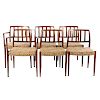 Six Danish Rosewood J.L. Moller Dining Chairs