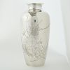 Japanese Meiji sterling silver Incised vase - Signed