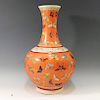 CHINESE ANTIQUE FAMILLE ROSE BUTTERFLY VASE - GUANGXU MARK AND PERIOD