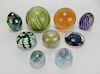 Assortment of 9 glass paperweights