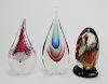 3 Art Glass sculptures
