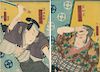 Utagawa Kunisada/Toyokuni III Pair Japanese Woodblock Prints 