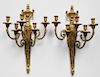 Pair of Empire style gilt wall sconces