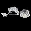 THREE (3) LALIQUE CLEAR AND FROSTED GLASS FIGURINES