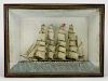 Diorama of a ship at sea