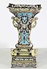 Antique French Champleve Ornate Bronze Vase