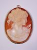 14k Gold Victorian Carved Abalone Shell Cameo