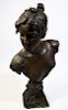 Victorian Bronze Bust Sculpture of Diane