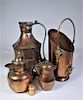 5 Antique Hand Hammered Copper Collection