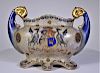 French Faience Centerbowl w Gilt Family Crest
