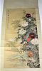 Signed Chinese Scroll Painting of Birds and Flowers