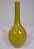 Chinese Yellow Crackleware vase, Marked