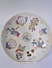 Colorful Chinese Porcelain Plate with Calligraphy