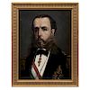 PORTRAIT OF EMPEROR MAXIMILIANO I OF MEXICO (1831 - 1867) MEXICO, 19TH CENTURY. Oil on canvas. Signed and dated: "Ayala" 1866. 