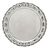 SALVER. MEXICO, 20TH CENTURY. Sterling 0.925 Silver. Circular design with pressed edges. Decorated with vegetal details. 