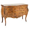 COMMODE. FRANCE, CIRCA 1900. Louise XV Style, Bombé style. Wood veneer and bronze details. 
