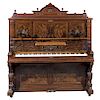 PIANO VERTICAL ALEMANIA, CA. 1900  Marca G. SCHWECHTEN Hof-Piano-Forte  Fabrikant, Berlin. Con la leyenda: "Expresamente fabri...