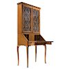 A DESK AND A SHOWCASE. FIRST HALF OF 20TH CENTURY. Walnut wood. It was property of Alfonso Reyes.
