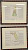 Set of four colored copper engraved geographical, historical and statistical map of New Hampshire, Florida, Indiana and Michigan. si...