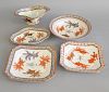 Thirty Eight piece Chinese porcelain partial dinner service, hand painted with goldfish and crayfish, comprising: two large oval ser...