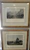 Set of four colored etchings to include William Pate New York "On the Prairie" Hinshelwood; "On the Housatonic", Hinshelwood; "Croto...