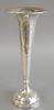 Gorham sterling silver trumpet form vase. ht. 12 in.