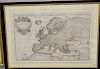 Large hand colored engraved map of L'Europe Divise suivant sanson, Alexis Hubert Jaillot. sight size: 23" x 34 1/2".