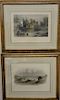 Set of four colored etching, William Pate, New York, to include "Evansville, on the Ohio" after Momberger; "Niagara Falls" after Mom...