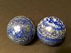 OLD Chinese Large Pair Lapis Balls, each 2" diameter
