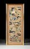 A CHINESE POLYCHROME SILK FLORAL KESI PANEL, 19TH/20TH CENTURY,