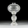 A TYRONE CUT GLASS ORB LAMP, IRELAND, SIGNED, MODERN,