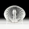 A LALIQUE FROSTED SWIRLING WAVE DISH, FRANCE, THIRD QUARTER 20TH CENTURY,