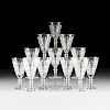 A SET OF TWELVE HAWKES CUT GLASS WATER GOBLET STEMWARE, VERNAY PATTERN, SIGNED, 20TH CENTURY,