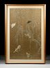 A FINE JAPANESE SILK EMBROIDERED BIRDS AND TREE PANEL, TAISHO PERIOD (1912-1926),