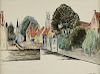 LÉOPOLD SURVAGE (French 1879-1968) A PAINTING, "Quai vert Bruges,"