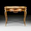 A ROCOCO REVIVAL ONYX AND GILT BRONZE MOUNTED HAND PAINTED BUREAU PLAT, AMERICAN, MOUNTS BY P.E. GUERIN, CIRCA 1890,