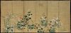A JAPANESE RINPA SCHOOL POLYCHROME PAINTED AND GOLD LEAF SIX PANEL SCREEN, 19TH CENTURY,