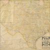 AN ANTIQUE MAP, "The Texas and Oklahoma Official Railway Guide Map," CIRCA SEPTEMBER 1919,